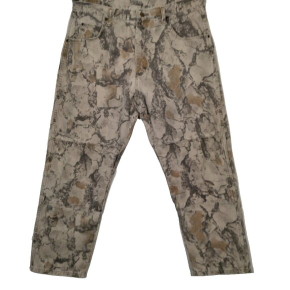 Wrangler Camouflage Camo Jeans Pants 36x28.5 Actual Size Double Knee Hunting - Picture 1 of 16